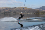 Alison wakeboarding on Lake Windermere